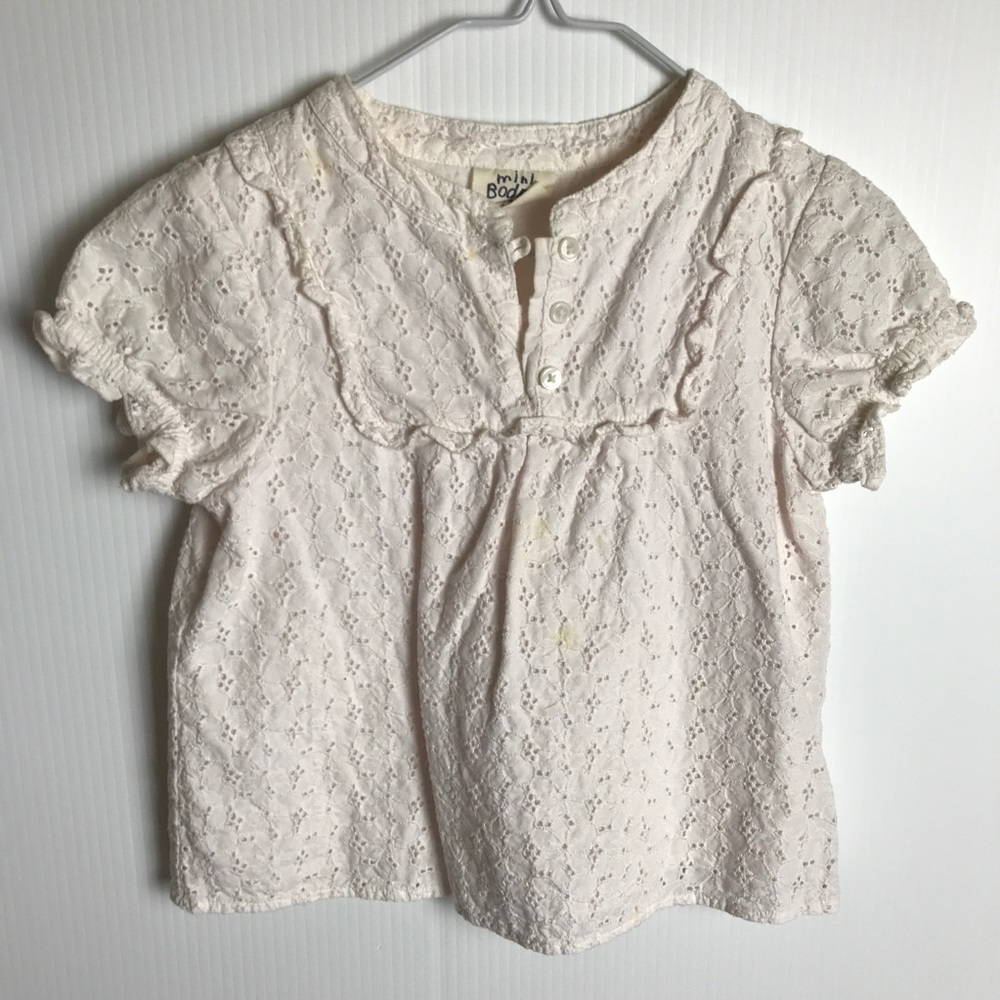 Girls off-white eyelet top